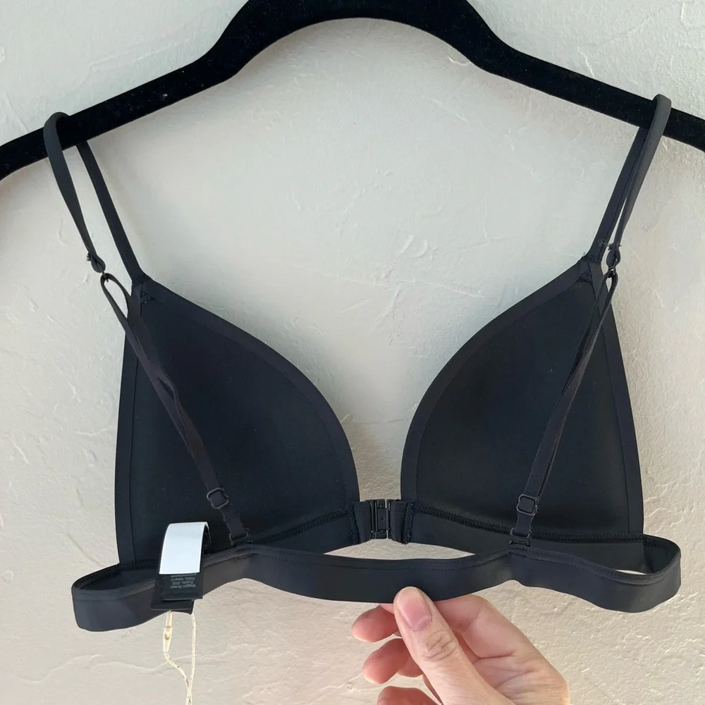 NWT SKIMS Black Front-Close Plunge Push Up Bra Bikini Style - Picture 7 of 7